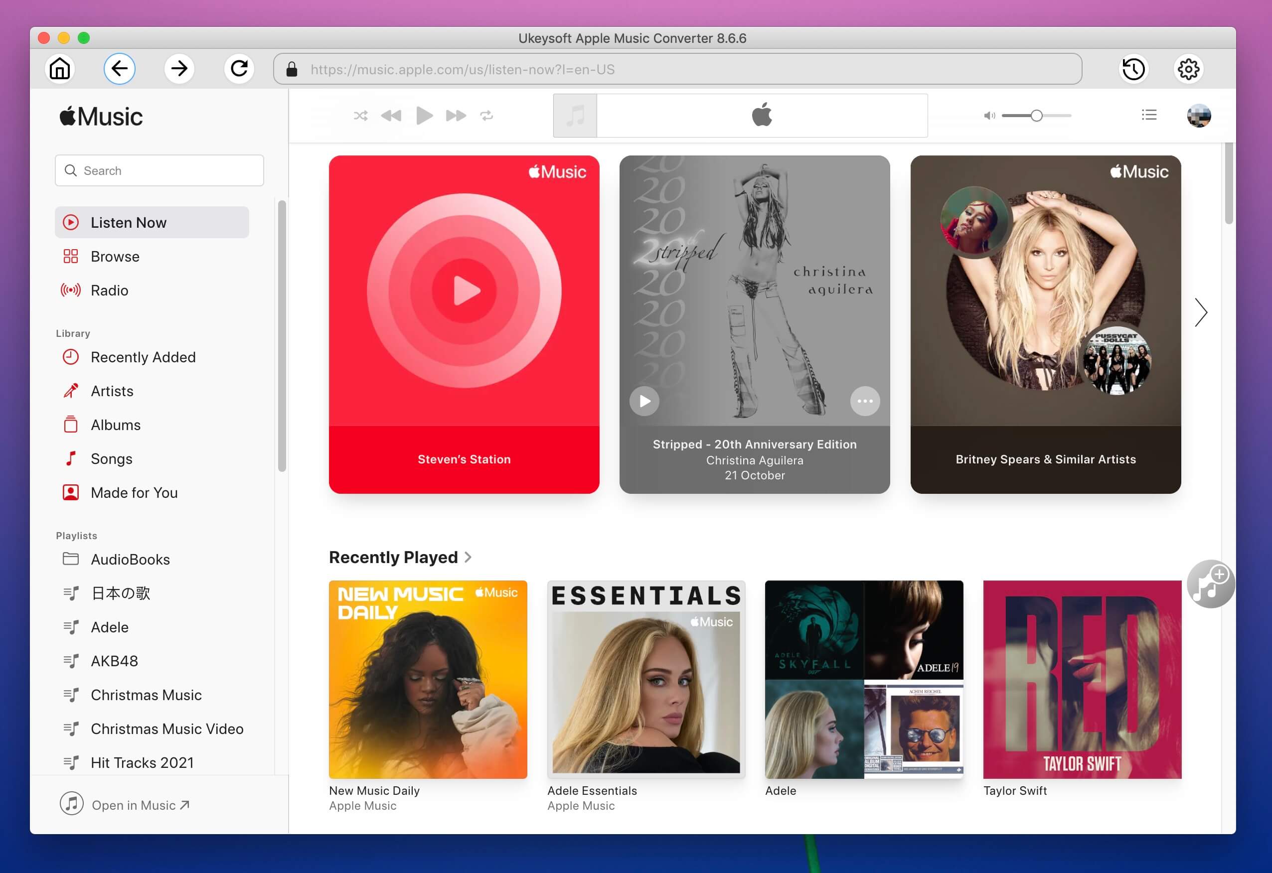 apple music converter mac interface