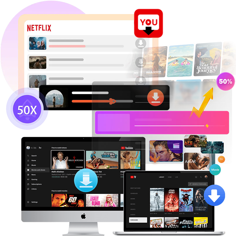 50倍速極速下載和批次下載模式