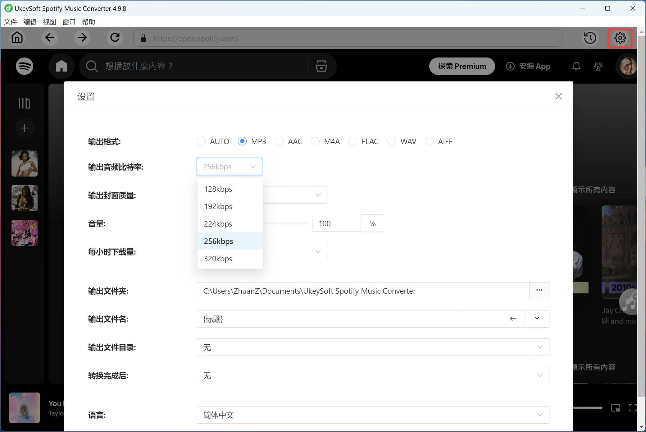 選擇MP3作為輸出格式