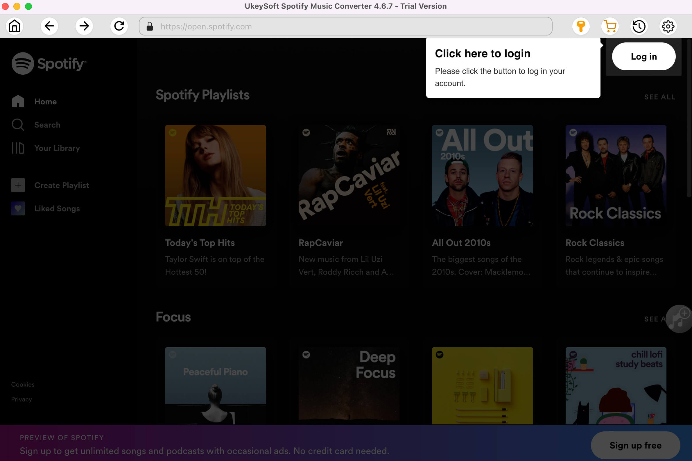 Spotify Music Converter Interface Mac