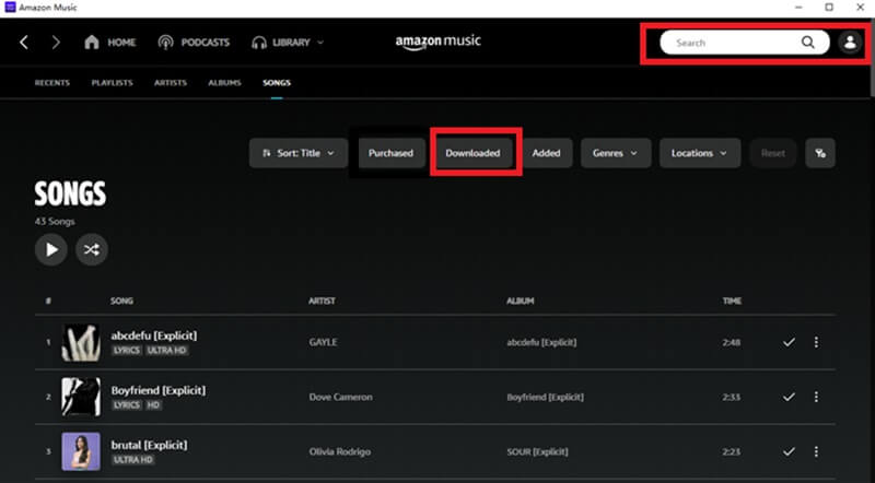 下载亞馬遜歌曲