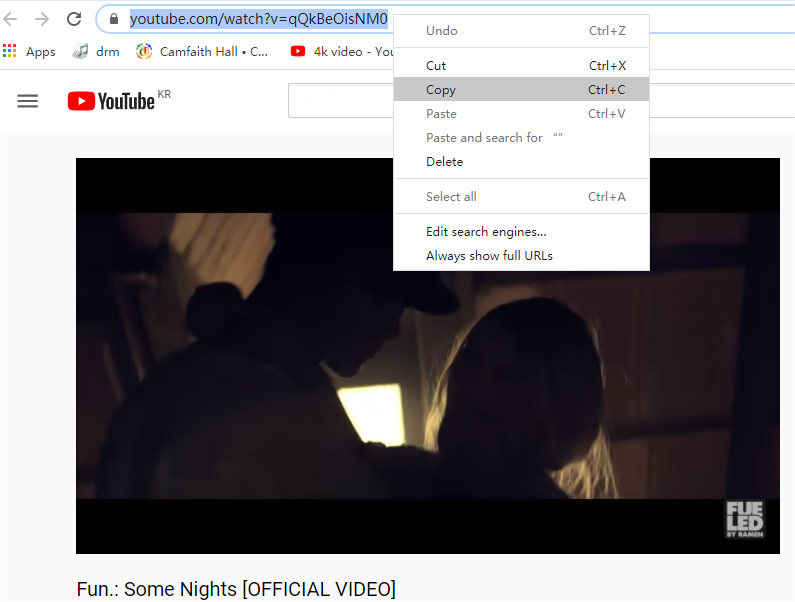 復制YouTube影片鏈接