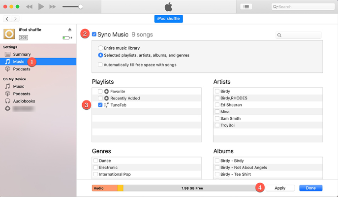 sync music from itunes to ipod