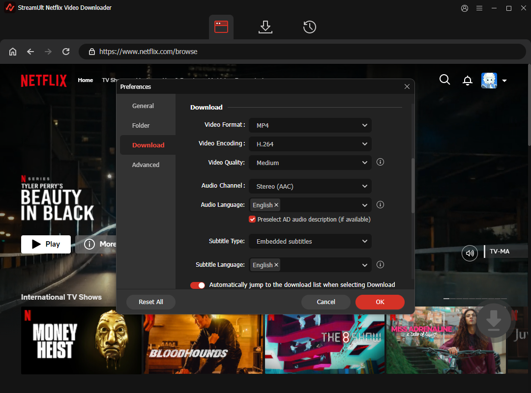 StreamUlt Netflix 影片下載器