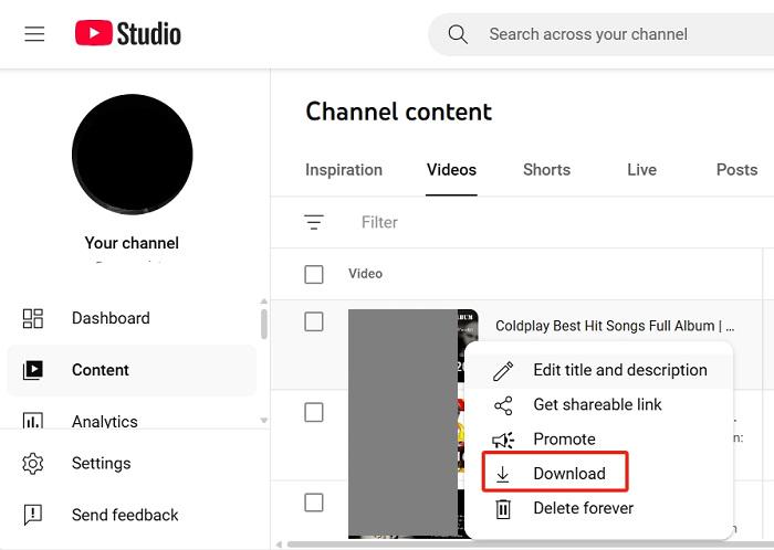  從 YouTube Studio 下載