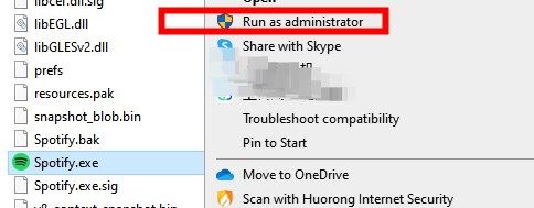 以管理員身分執行 Spotify 應用