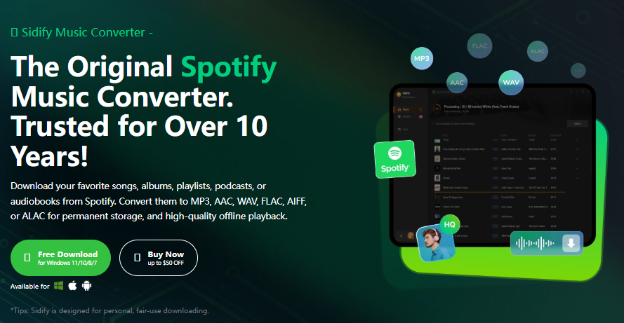 Sidify Spotify音樂轉換器