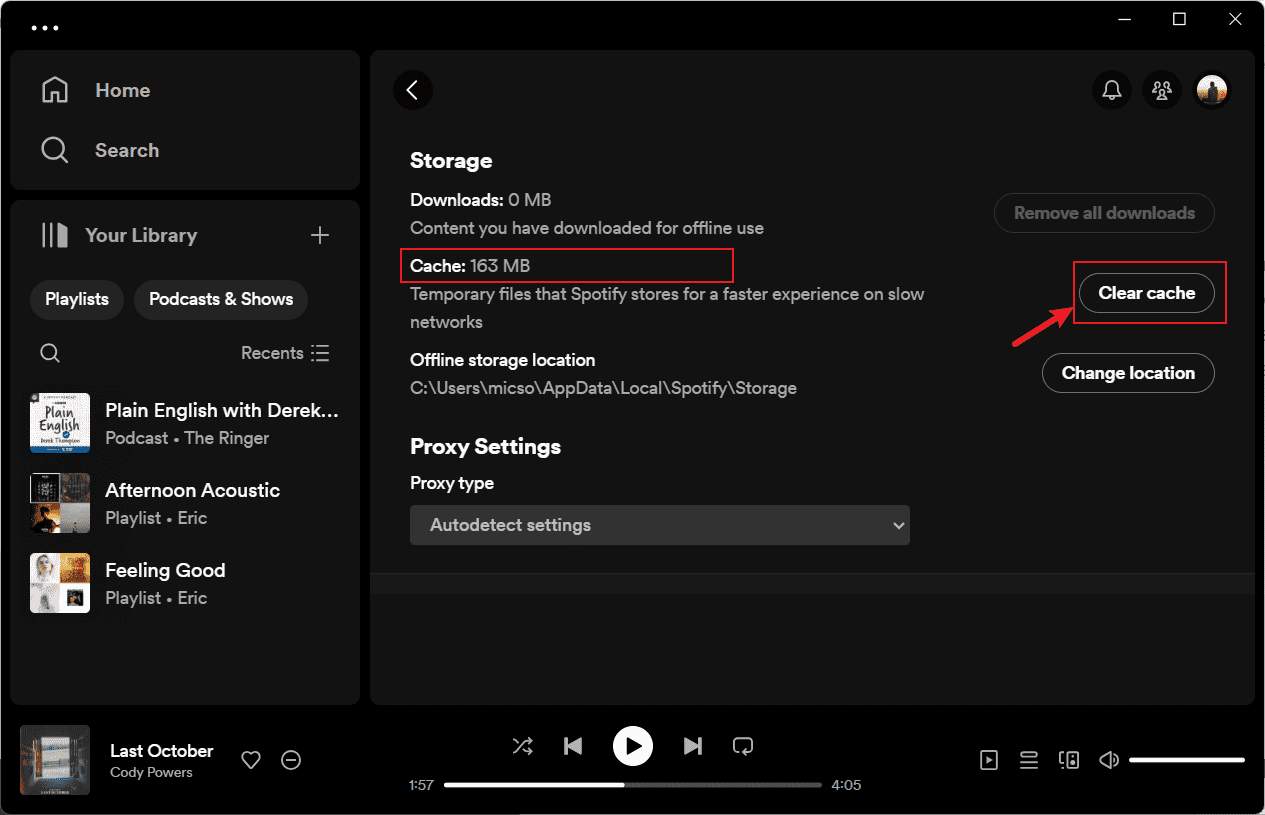 清除 Spotify 緩存