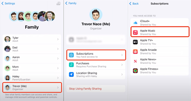 檢查家庭共享設置