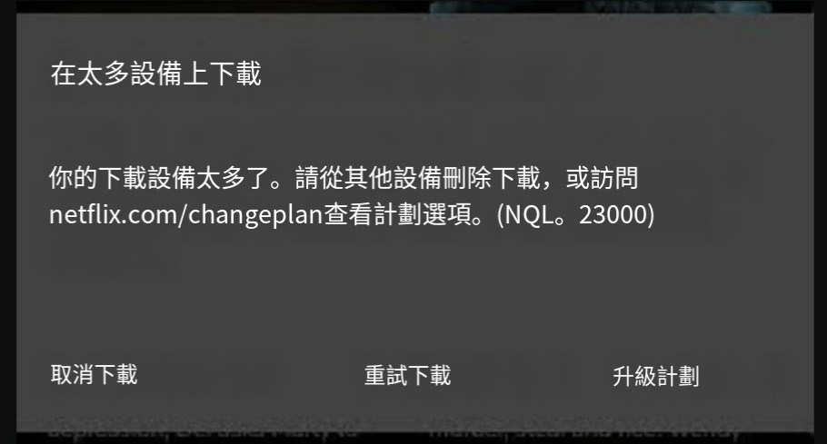 修復 Netflix 上「下載設備過多」